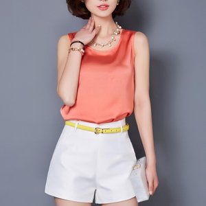 Pure Color Satin Camisole